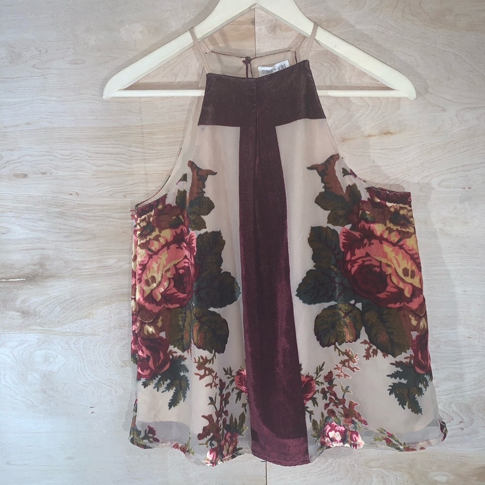 Clover and Scout | Floral Halter Top Keyhole Back